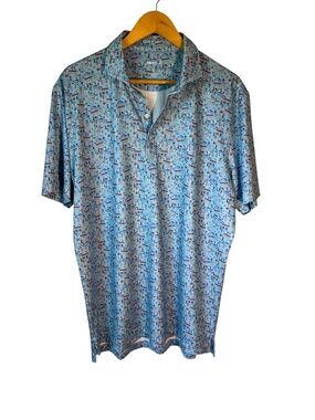 Johnnie O Chi-Town Chicago themed performance polo Golf Large Sun Protection